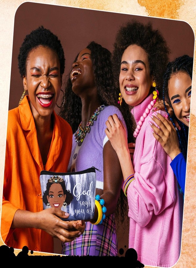 Kacctyen 20 Pcs Black Africa Inspirational Gifts Canvas Cosmetic Bags Compact Mirrors Makeup Bags Thank You Travel Toiletry Pouch Bulk Mothers Day Gifts for Church Women Teacher Coworker Employee - Image 2